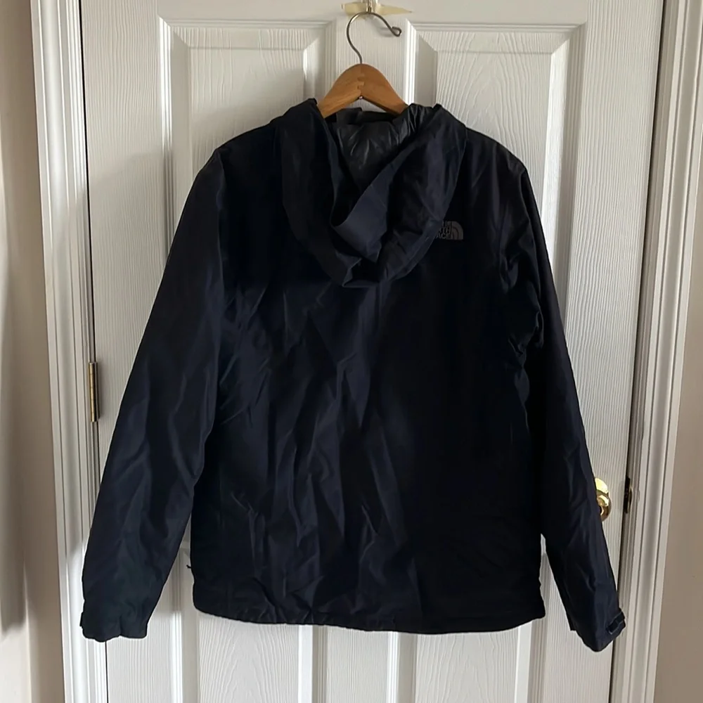 The North Face Black Faux Suede Hooded Zip Up Jacket Size Medium